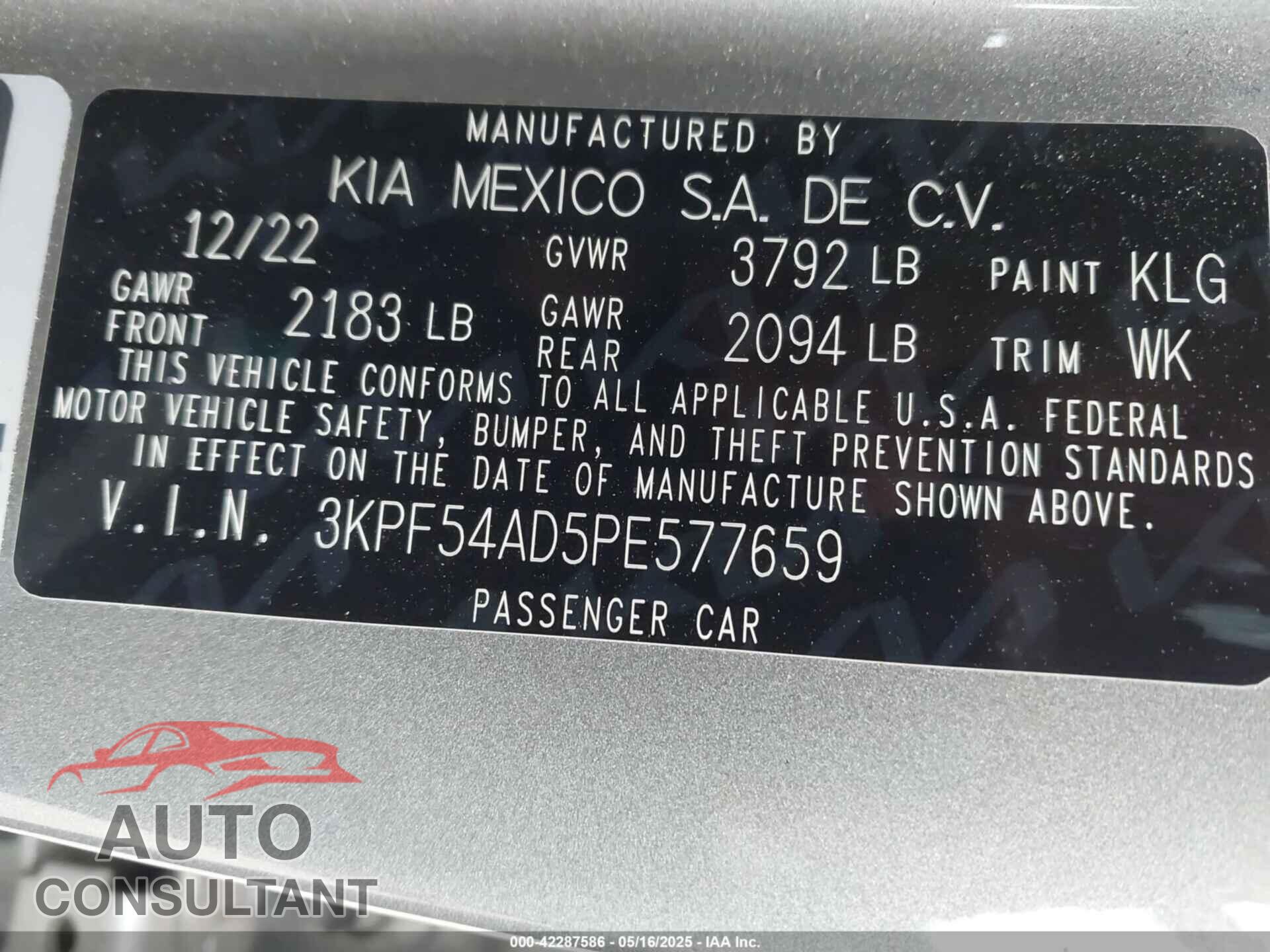 KIA FORTE 2023 - 3KPF54AD5PE577659
