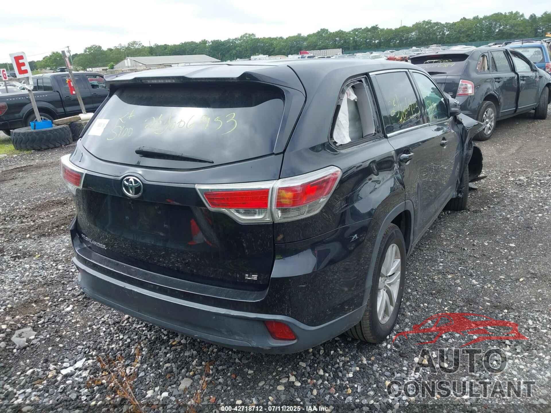 TOYOTA HIGHLANDER 2015 - 5TDZARFH2FS016065