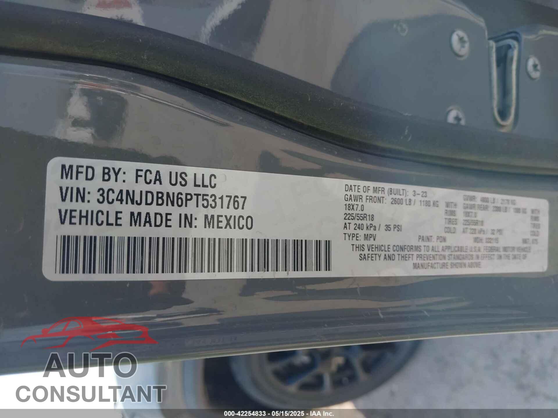JEEP COMPASS 2023 - 3C4NJDBN6PT531767
