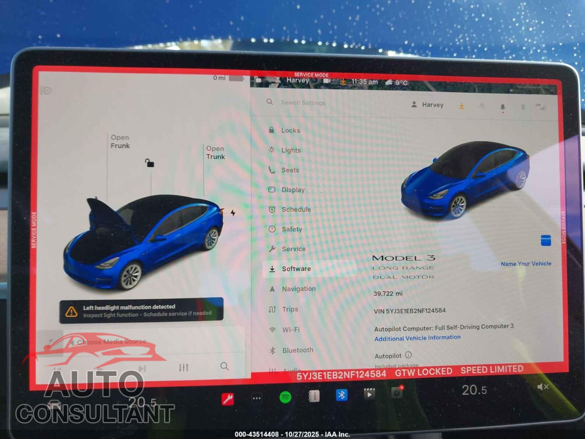 TESLA MODEL 3 2022 - 5YJ3E1EB2NF124584
