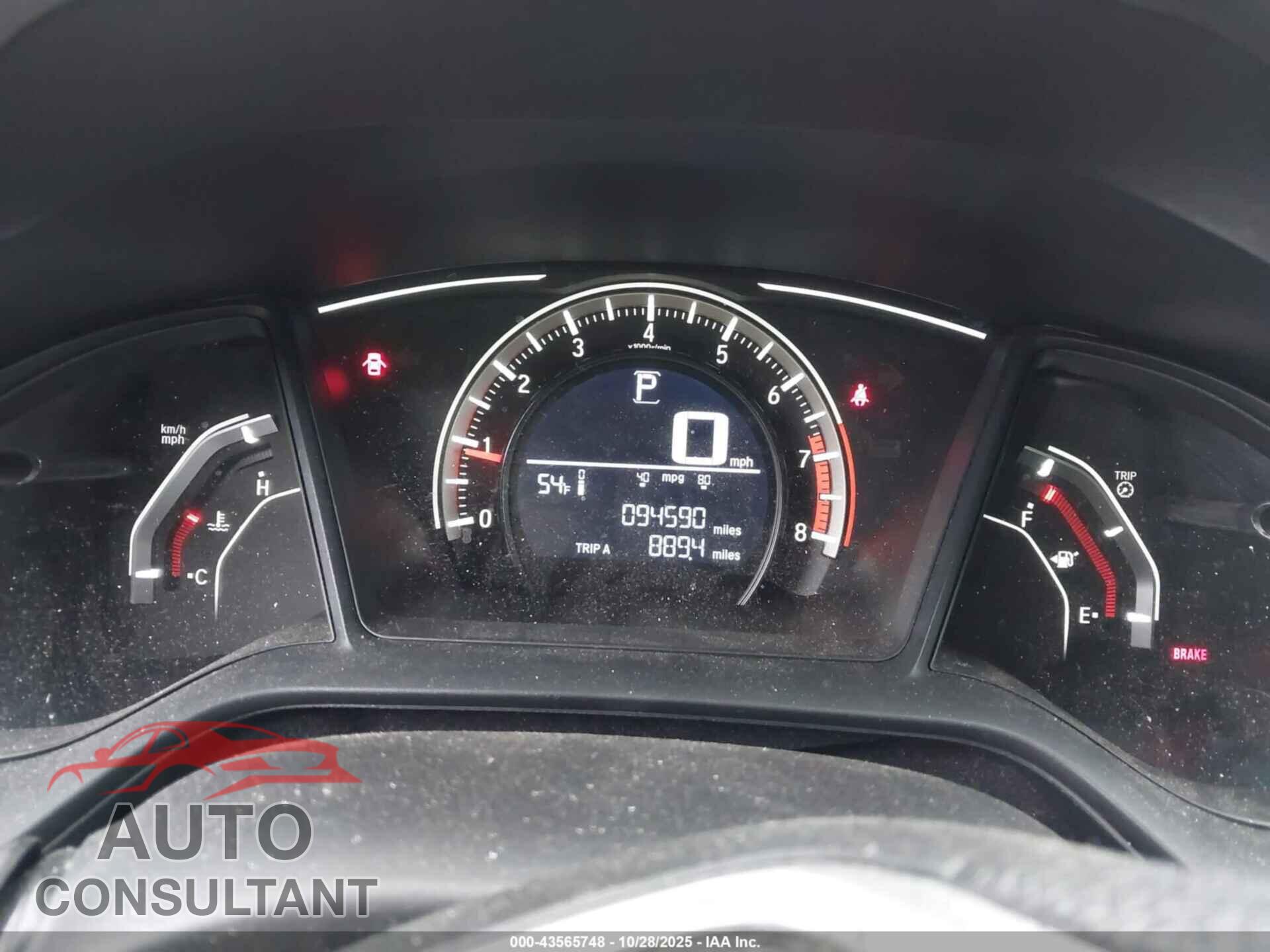 HONDA CIVIC 2017 - 19XFC2F54HE200429