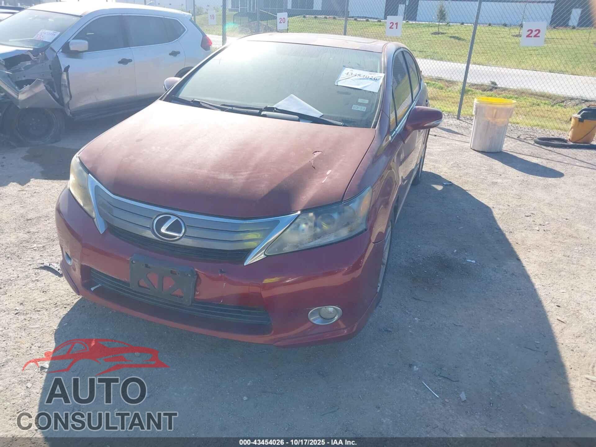 LEXUS HS 250H 2011 - JTHBB1BA1B2046022