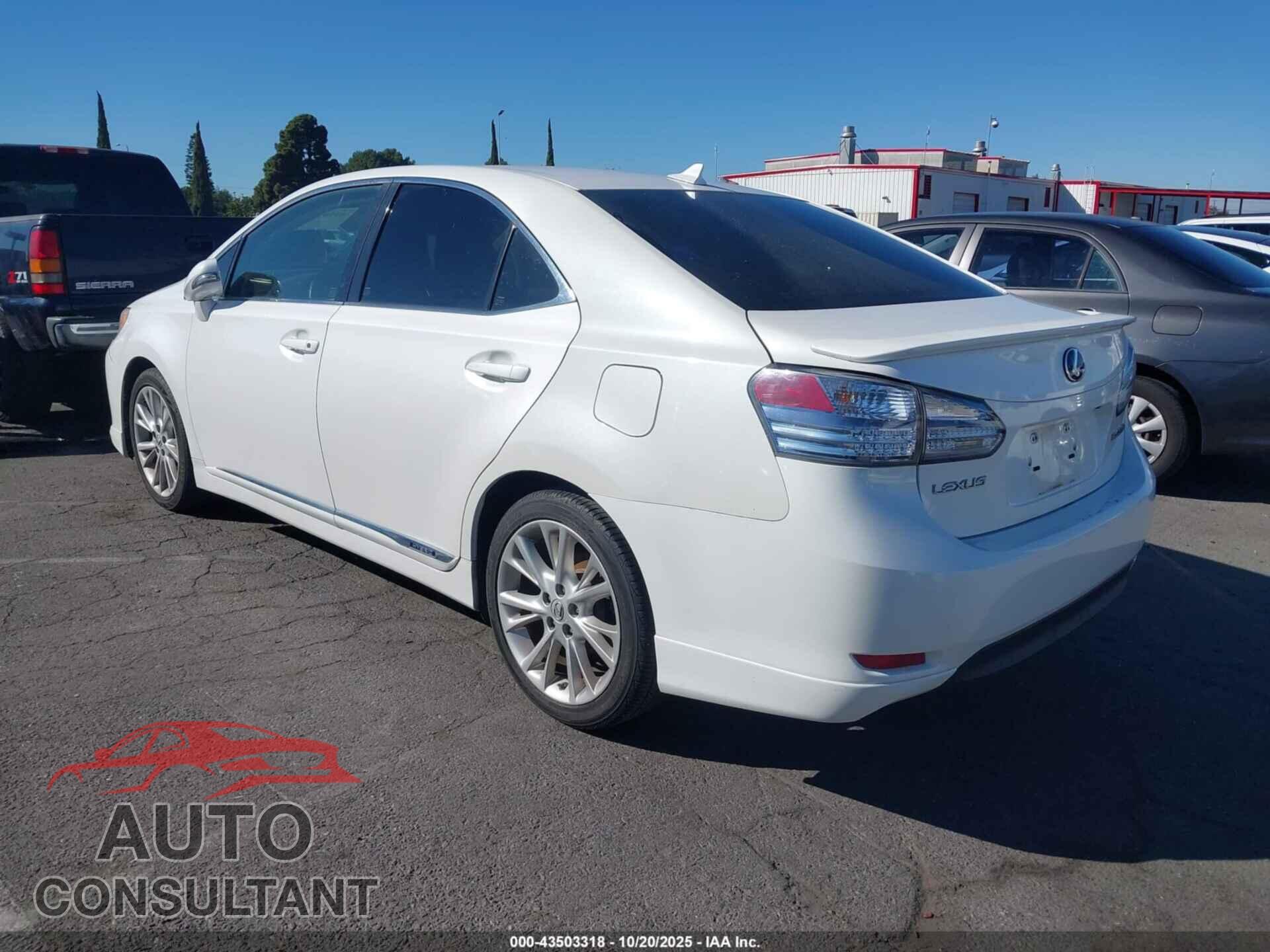 LEXUS HS 250H 2010 - JTHBB1BA4A2012560