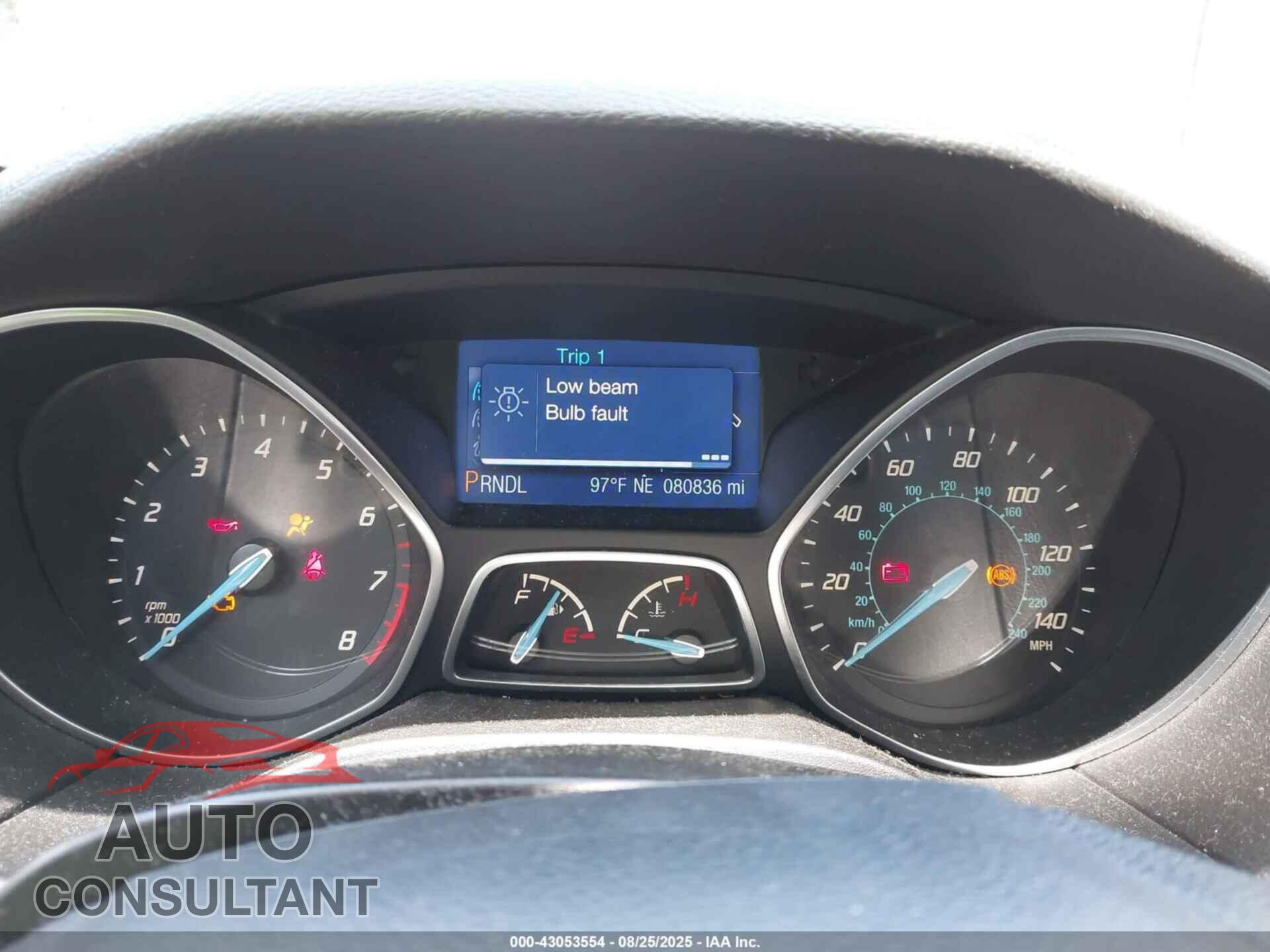 FORD FOCUS 2013 - 1FADP3F2XDL344727