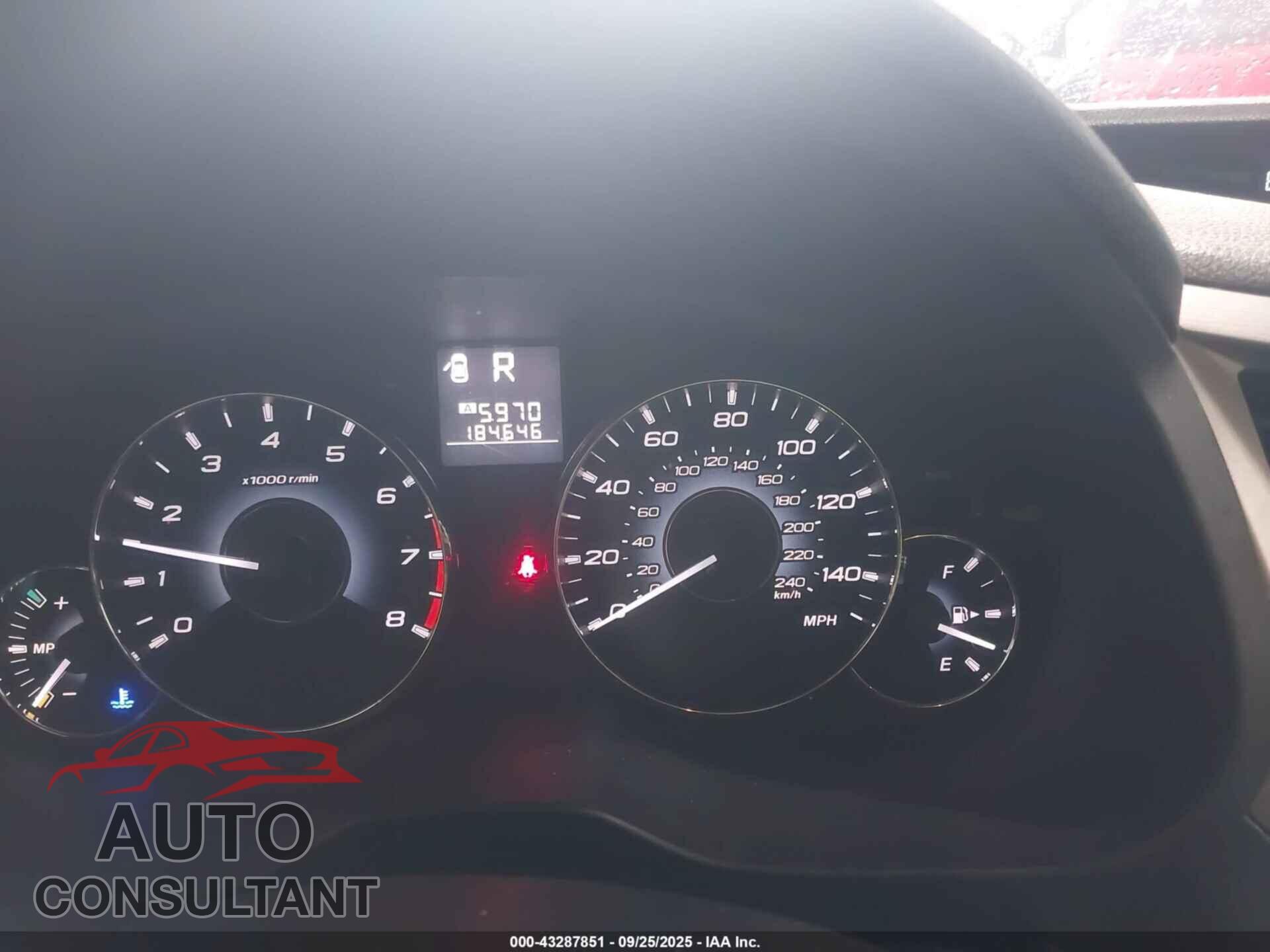 SUBARU OUTBACK 2012 - 4S4BRBCC2C1220671