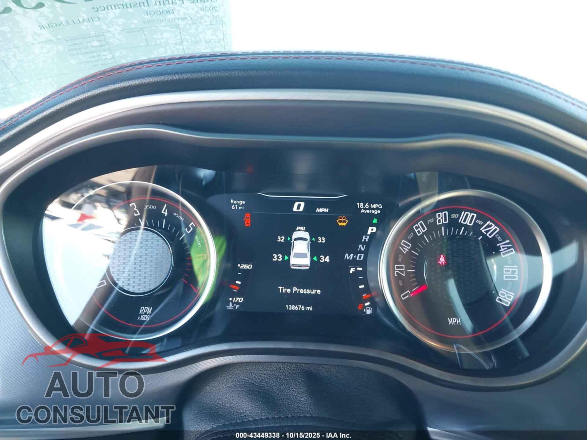 DODGE CHALLENGER 2020 - 2C3CDZFJ5LH125019