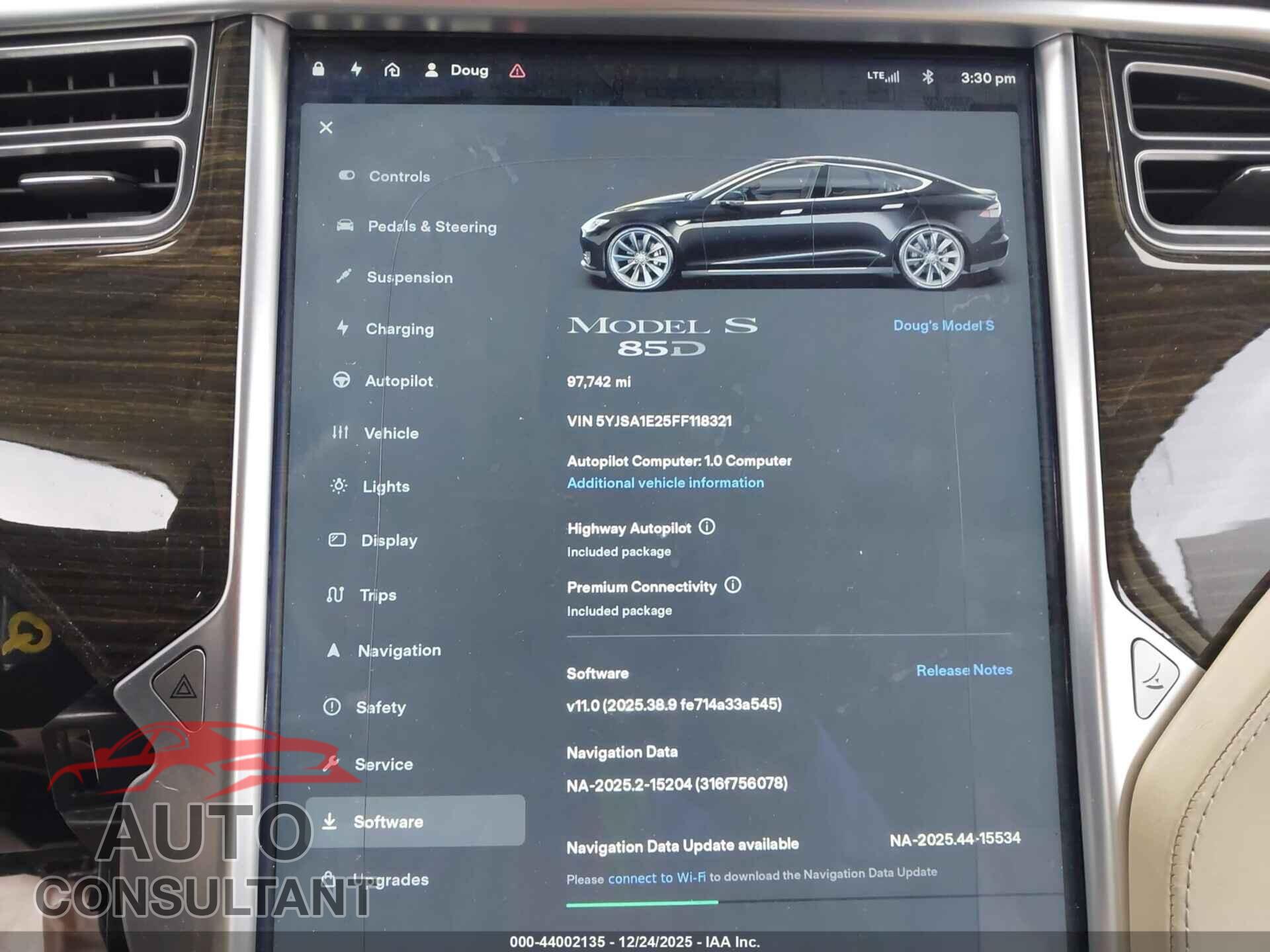 TESLA MODEL S 2015 - 5YJSA1E25FF118321