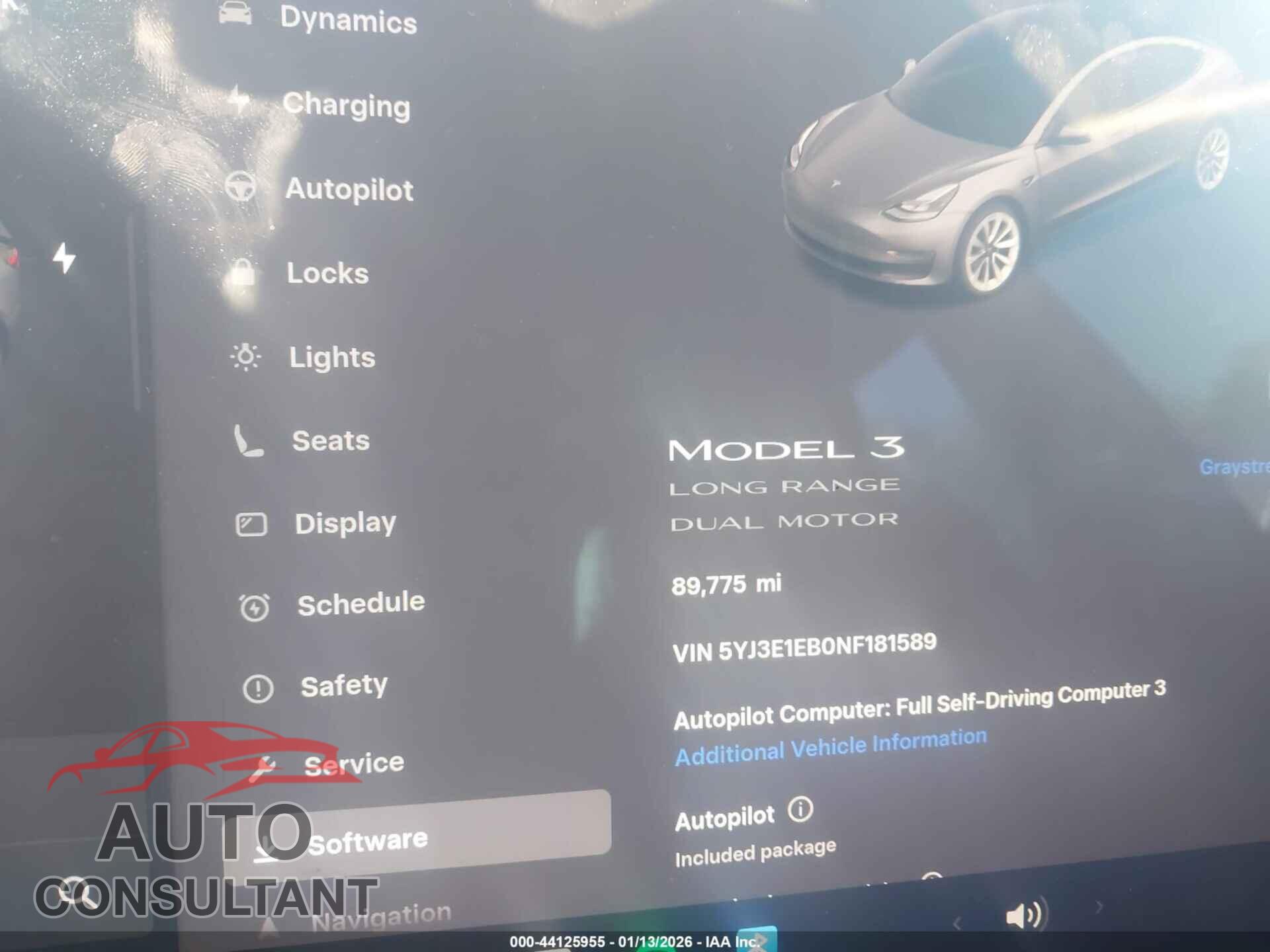 TESLA MODEL 3 2022 - 5YJ3E1EB0NF181589
