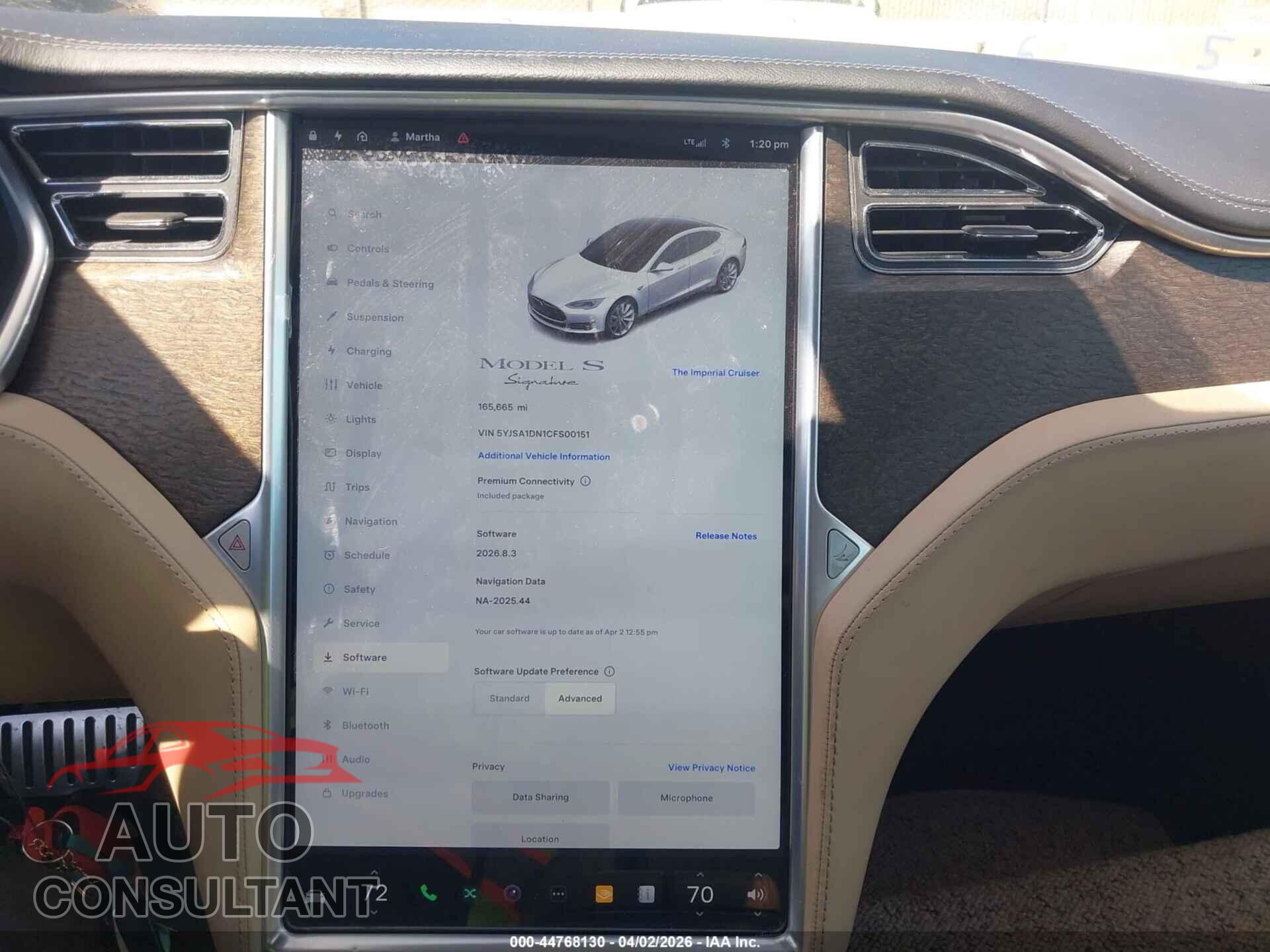 TESLA MODEL S 2012 - 5YJSA1DN1CFS00151