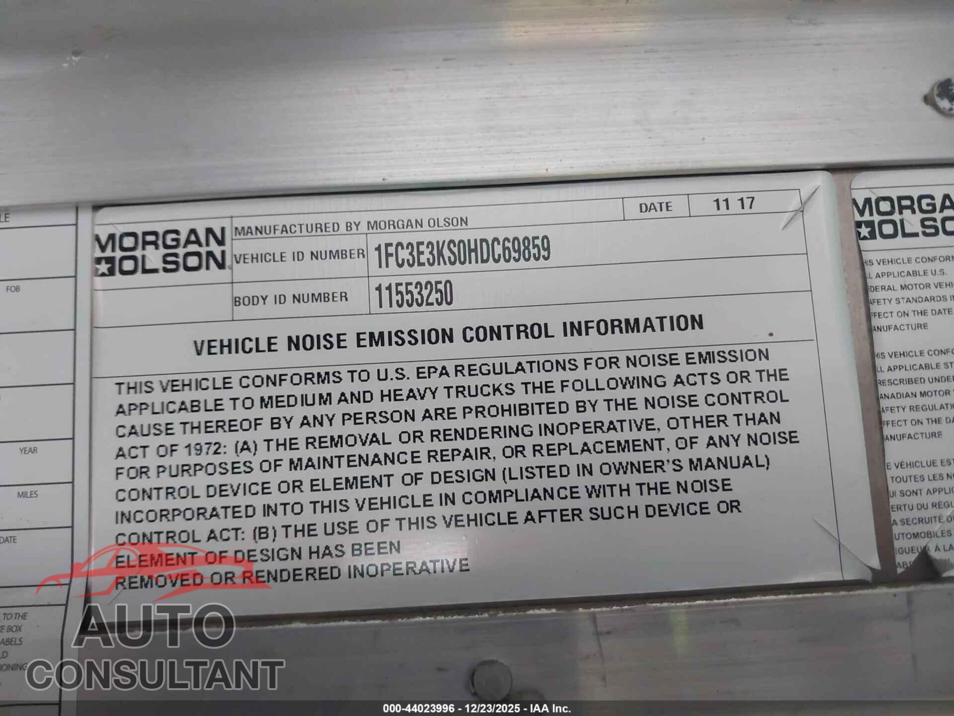 FORD E-350 STRIPPED 2017 - 1FC3E3KS0HDC69859