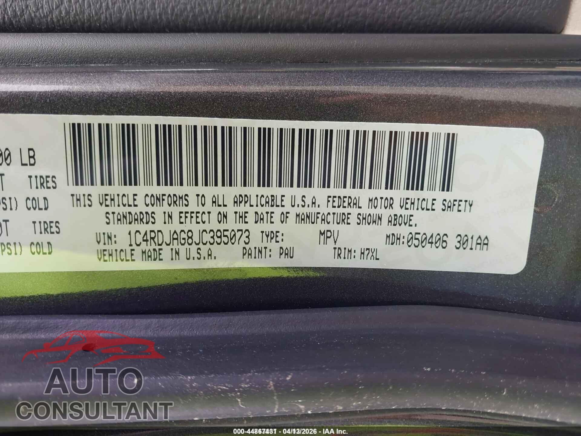 DODGE DURANGO 2018 - 1C4RDJAG8JC395073