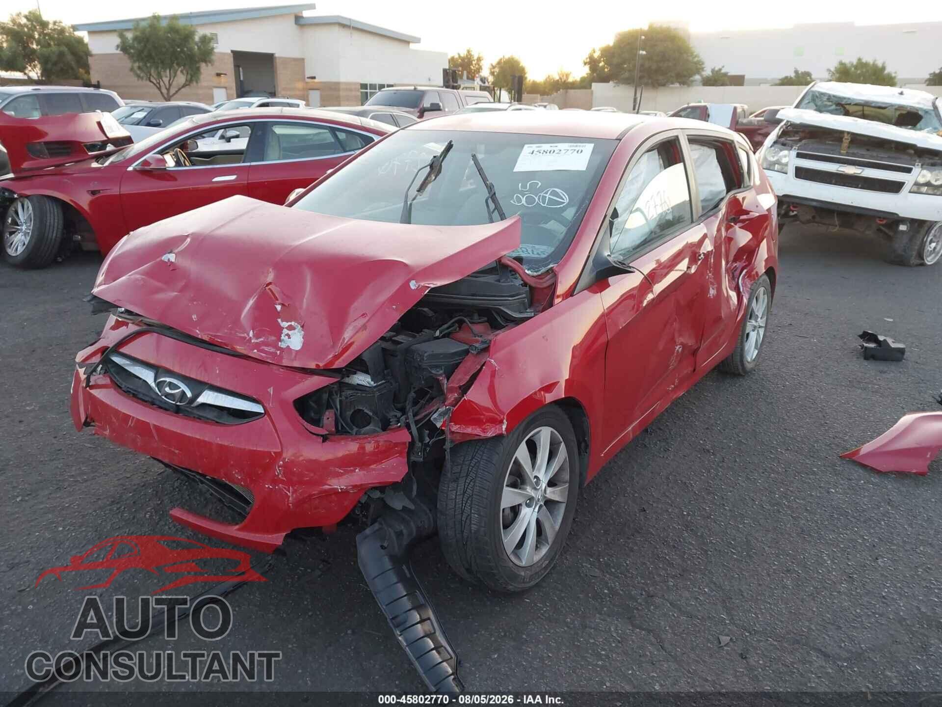 HYUNDAI ACCENT 2012 - KMHCU5AE8CU052784