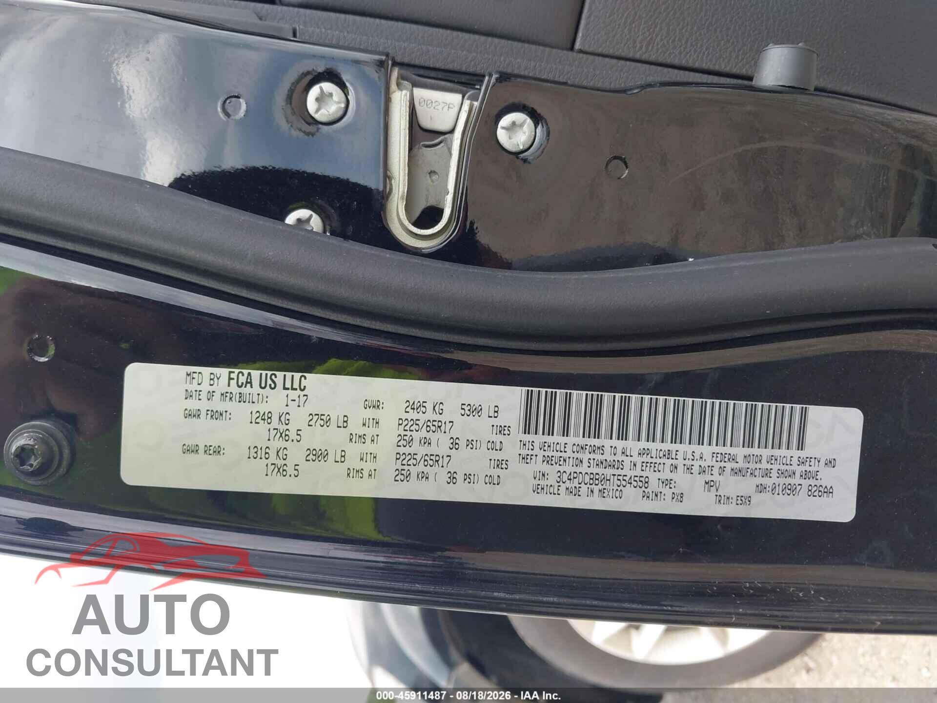 DODGE JOURNEY 2017 - 3C4PDCBB0HT554558