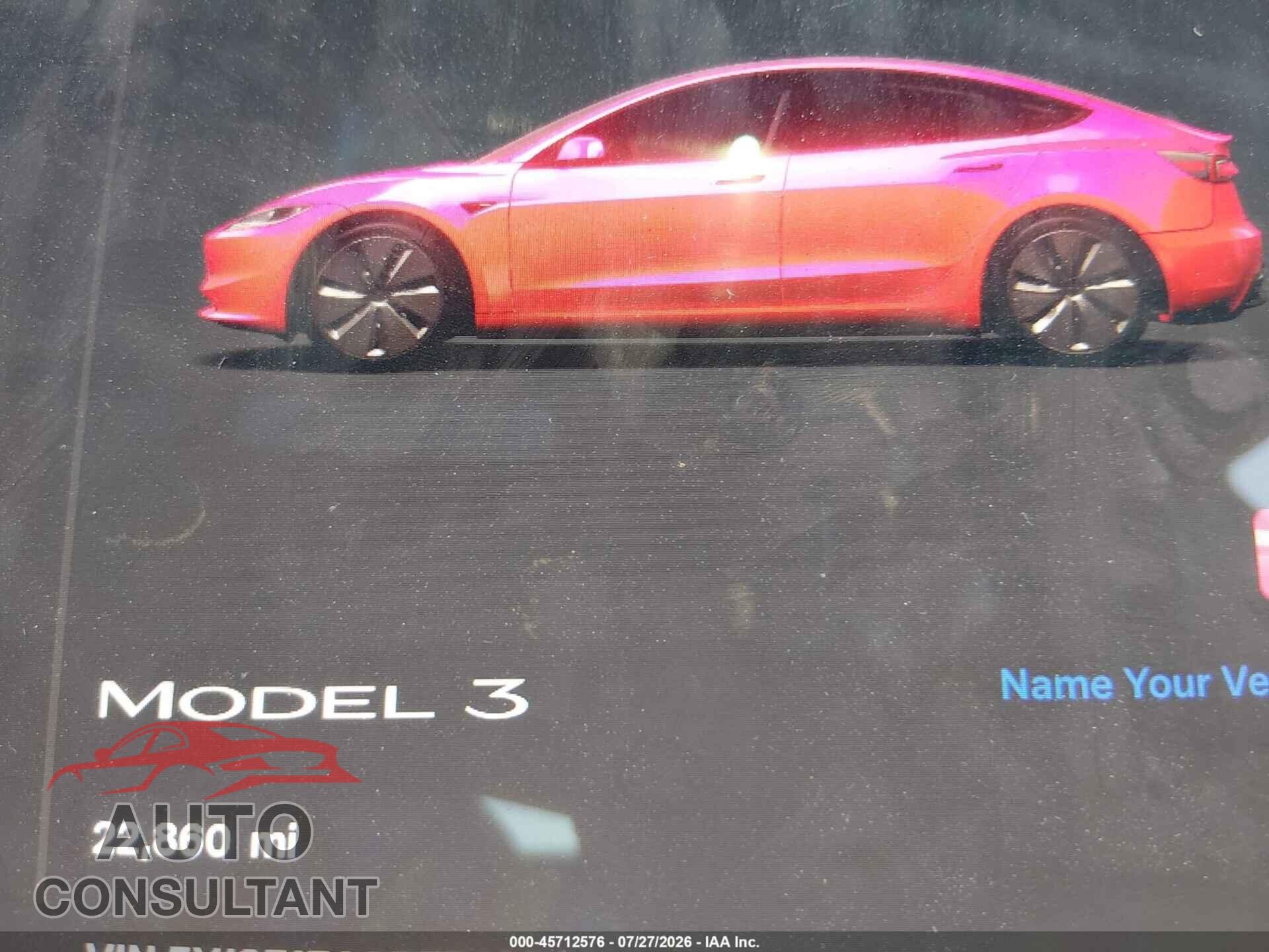 TESLA MODEL 3 2024 - 5YJ3E1EA2RF742968