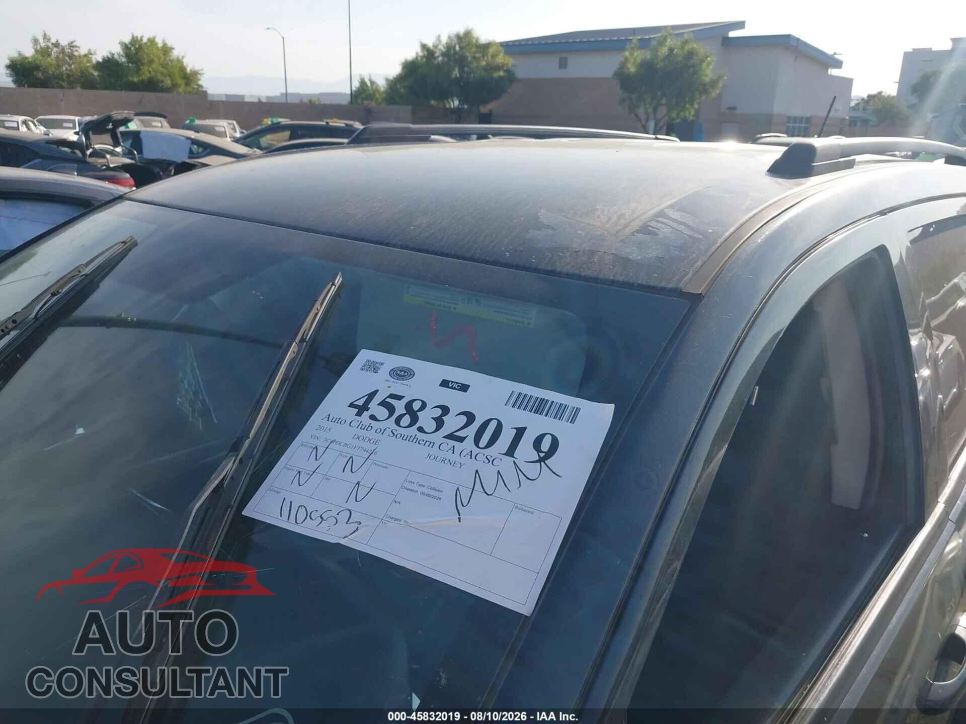DODGE JOURNEY 2015 - 3C4PDCBG1FT744216
