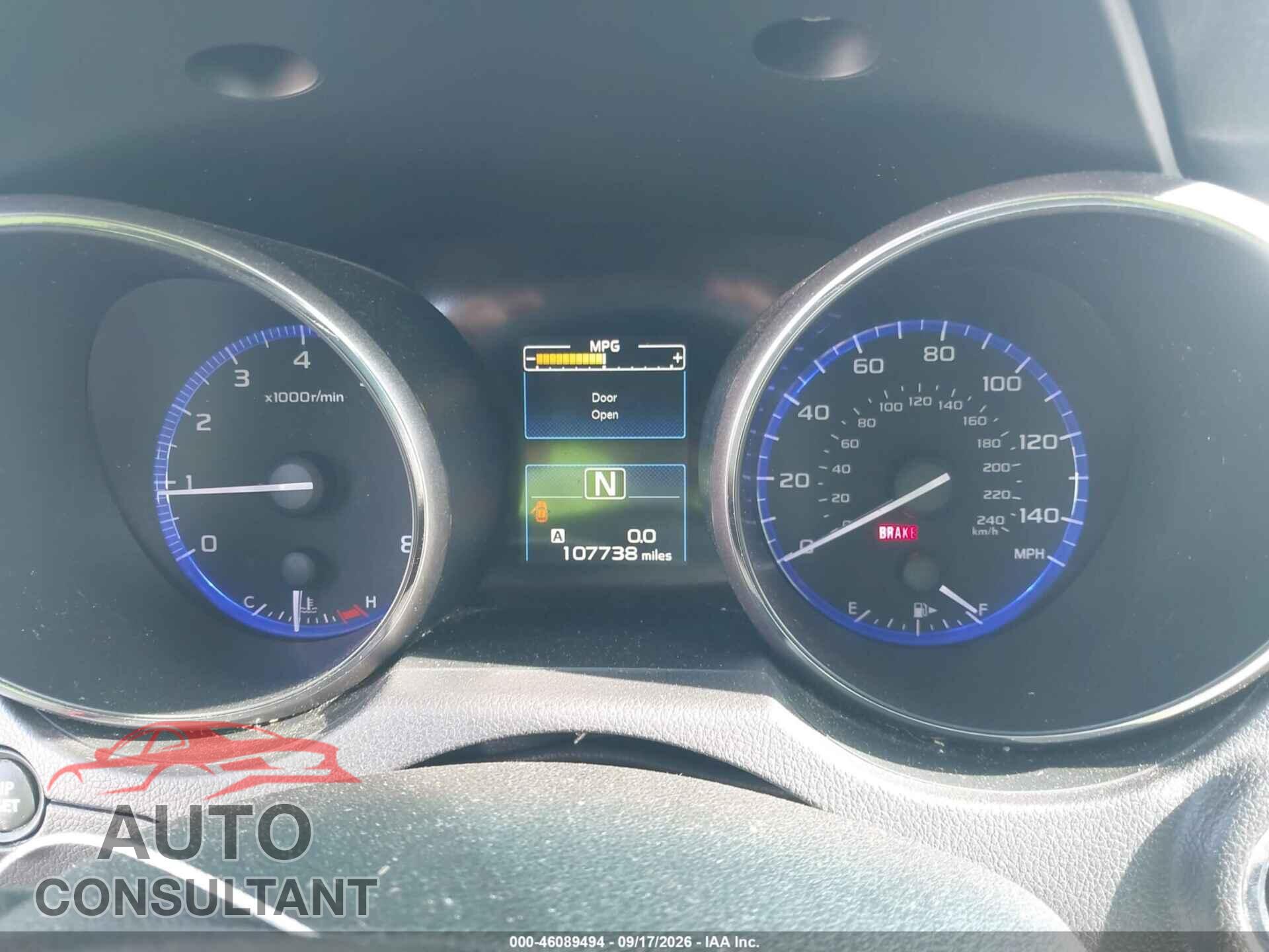 SUBARU OUTBACK 2017 - 4S4BSAKC8H3301248