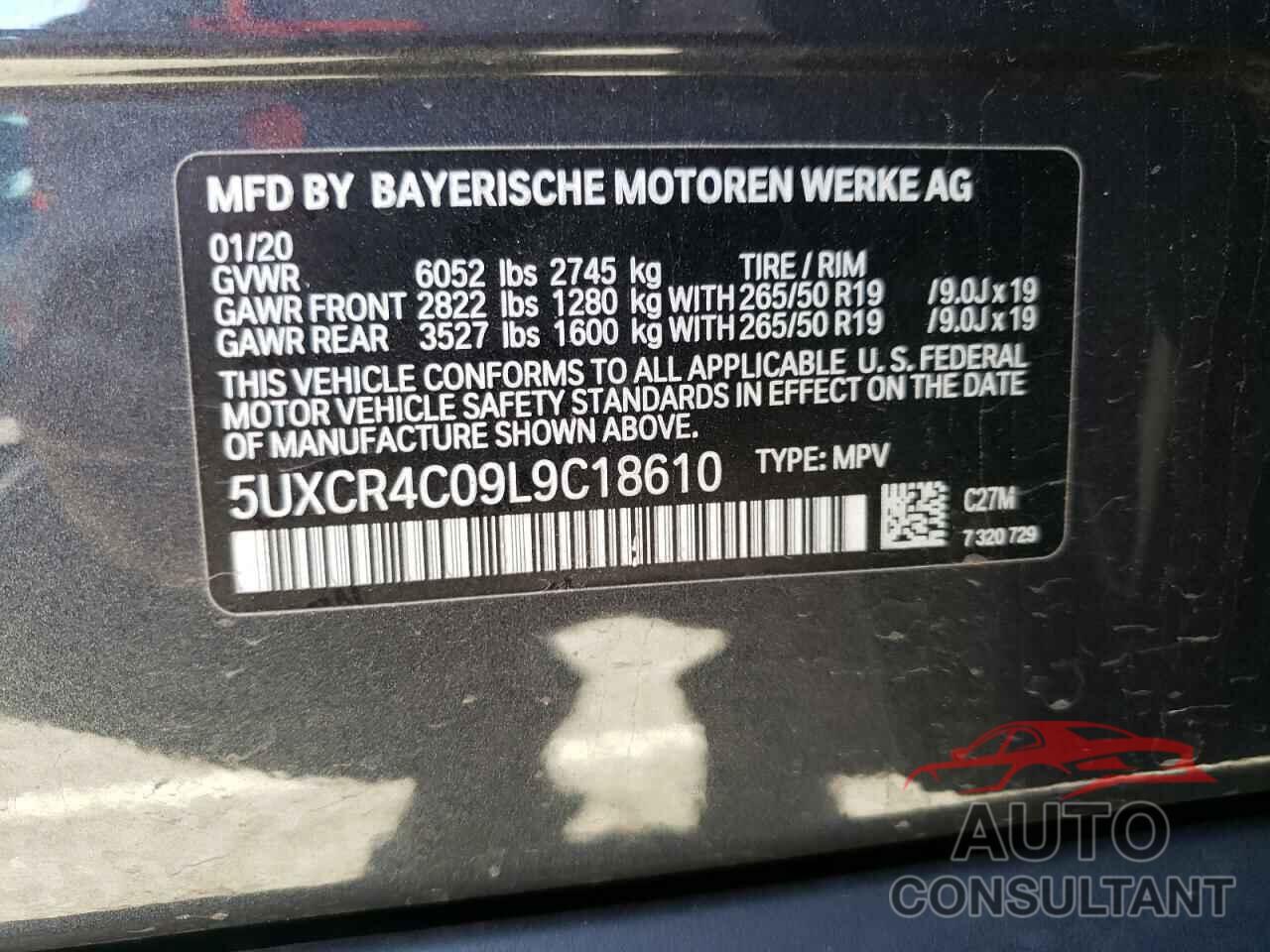 BMW X5 2020 - 5UXCR4C09L9C18610