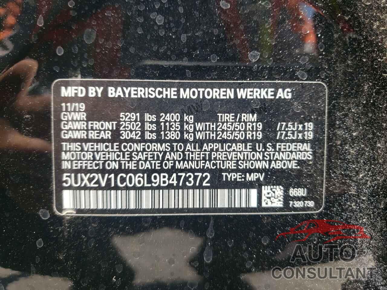 BMW X4 2020 - 5UX2V1C06L9B47372
